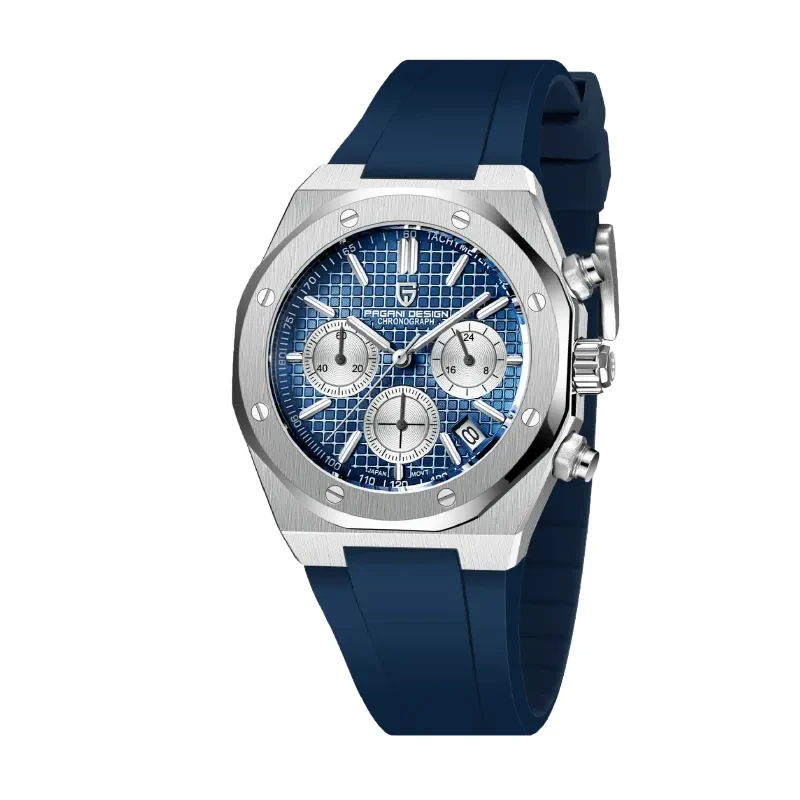 Pagani Design Royal Oak Quartz Blue Dial Men's Watch- PD-1707